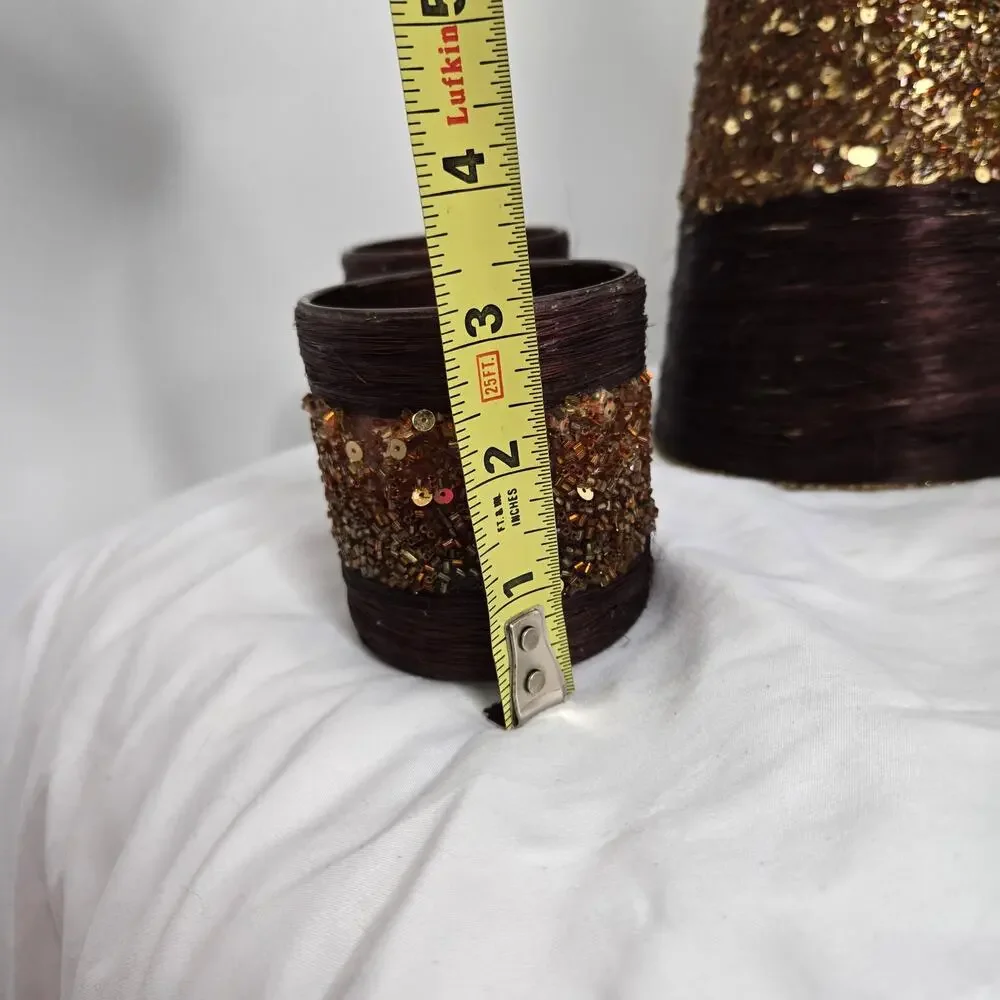 🏈 Home for the Holidays EUC Christmas tree candle set vintage 2005 brown gold - Picture 12 of 14